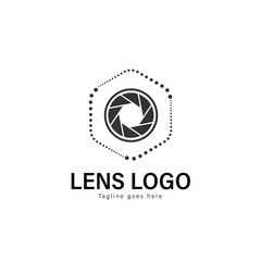 Lens logo template design. Lens logo with modern frame vector design