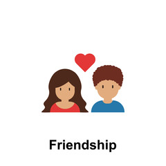 friends, heart, couple color icon. Element of friendship icon. Premium quality graphic design icon. Signs and symbols collection icon for websites, web design, mobile app