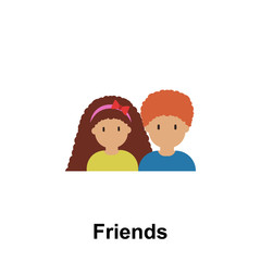 friends, couple color icon. Element of friendship icon. Premium quality graphic design icon. Signs and symbols collection icon for websites, web design, mobile app