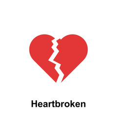 heartbroken color icon. Element of friendship icon. Premium quality graphic design icon. Signs and symbols collection icon for websites, web design, mobile app