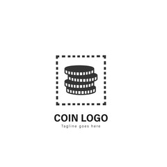 Coin logo template design. Coin logo with modern frame vector design