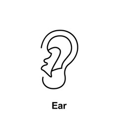 Ear, organ icon. Element of human organ icon. Thin line icon for website design and development, app development. Premium icon