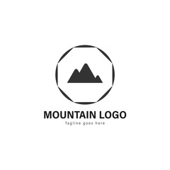 Mountain logo template design. Mountain logo with modern frame vector design