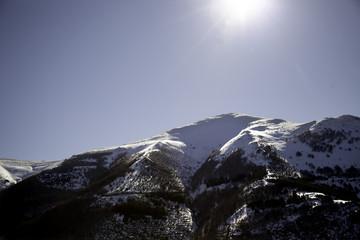 Snowy mountain landscape