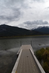 dock at a mountain lake