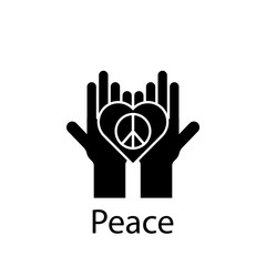 peace, heart, hands icon. Element of Peace and humanrights icon. Premium quality graphic design icon. Signs and symbols collection icon for websites