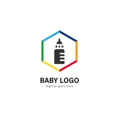 Baby logo template design. Baby logo with modern frame vector design