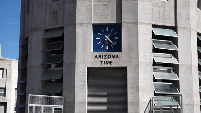 Arizona Time Zone Clock, Hoover Dam, Bright Sunny Day.