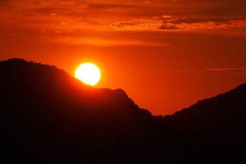 beautiful sunrise over the hill