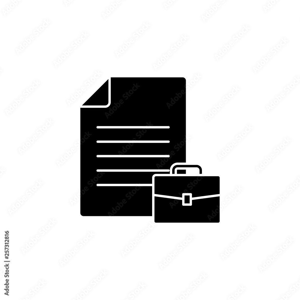 Poster document small suitcase, file vector icon. premium quality graphic design icon. one of the collectio