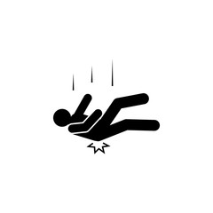 Man, fall, butt, damage, hip icon. Element of man fall down. Premium quality graphic design icon. Signs and symbols collection icon for websites, web design, mobile app