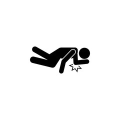 Fototapeta na wymiar Man, painful, palm, stick icon. Element of man fall down. Premium quality graphic design icon. Signs and symbols collection icon for websites, web design, mobile app