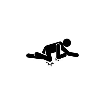 Man, break, fall, knee, tripping icon. Element of man fall down. Premium quality graphic design icon. Signs and symbols collection icon for websites, web design, mobile app