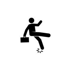 Fototapeta na wymiar Man, businessman, fall, foot icon. Element of man fall down. Premium quality graphic design icon. Signs and symbols collection icon for websites, web design, mobile app