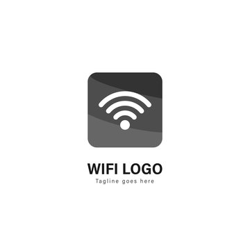 Wifi logo template design. Wifi logo with modern frame vector design