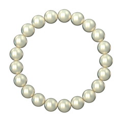 Circle made of pearls 3D