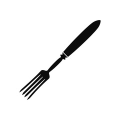 Fork silhouette icon. Vector illustration. Eps10