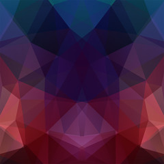 Fototapeta premium Abstract mosaic background. Triangle geometric background. Design elements. Vector illustration. Brown, blue, purple colors.