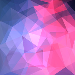 Background made of pink, blue triangles. Square composition with geometric shapes. Eps 10