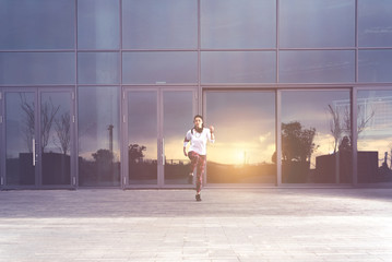 Obraz premium Sporty girl running