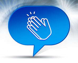Hands clap icon blue bubble background