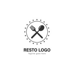 Restaurant logo template design. Restaurant logo with modern frame vector design