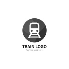 Train logo template design. Train logo with modern frame vector design