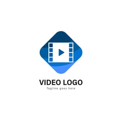Video logo template design. Video logo with modern frame vector design