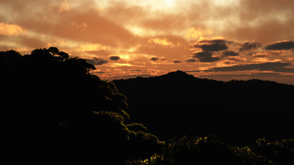 sunset in the mountains