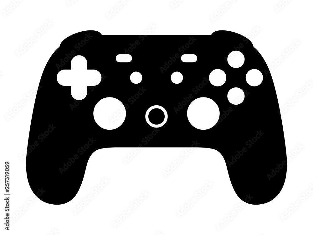 Poster cloud gaming video game controller flat vector icon for games and websites.