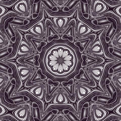 Abstract fractal mandala, computer-generated illustration.