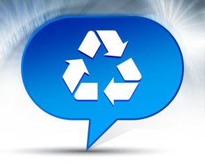 Recycle symbol icon blue bubble background