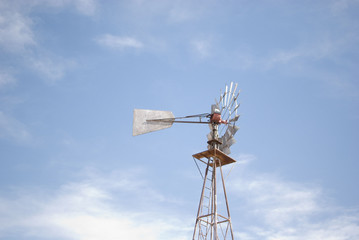 wind turbine on blue sky
