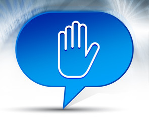 Obraz premium Stop hand icon blue bubble background