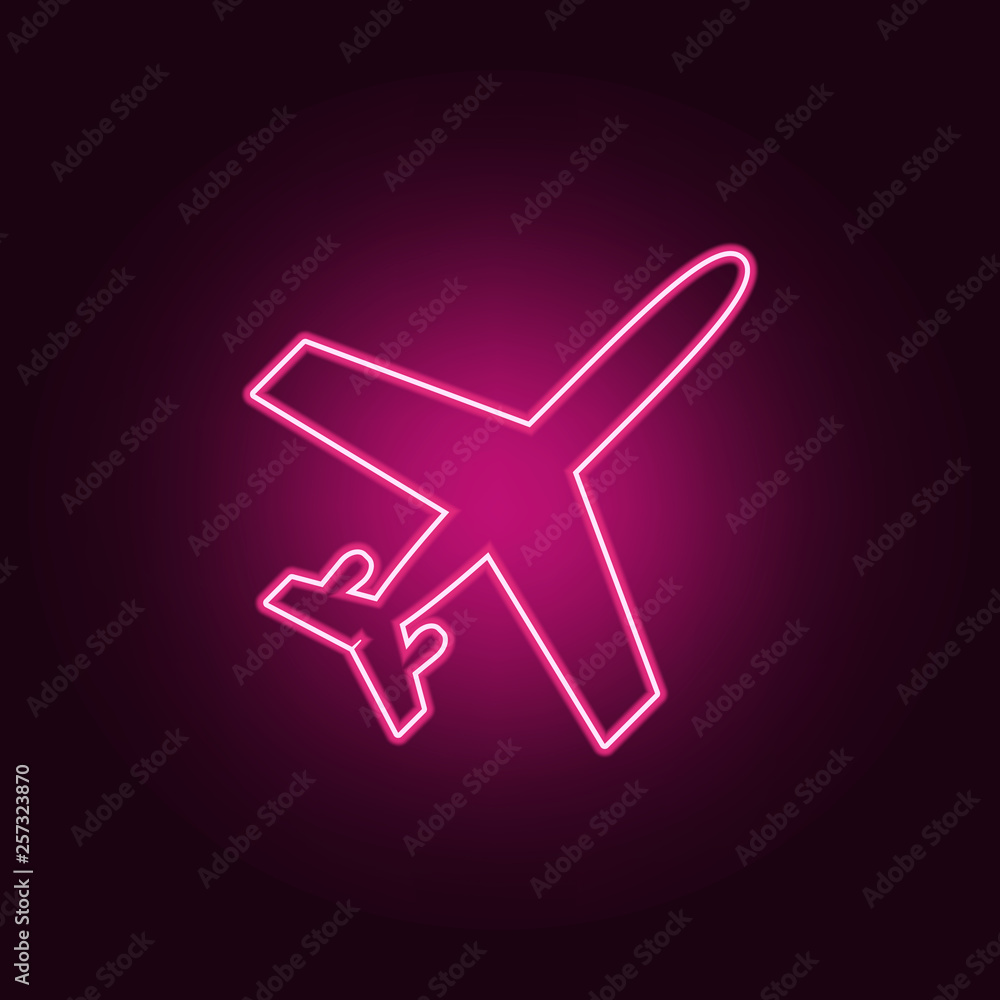 Aufkleber plane view from above icon. elements of airport in neon style icons. simple icon for websites, web d