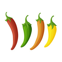 red hot chili paper on white background