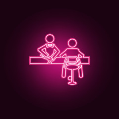 customer at the bar icon. Elements of Bar in neon style icons. Simple icon for websites, web design, mobile app, info graphics