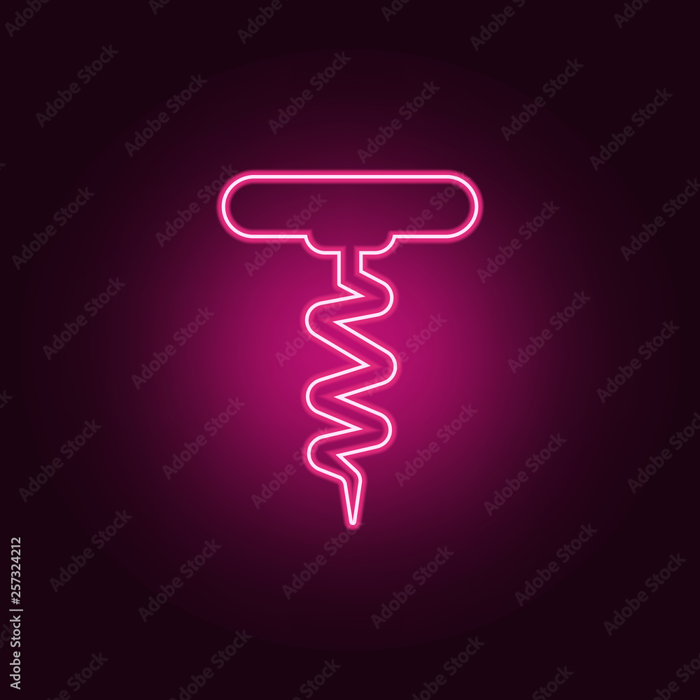Poster corkscrew icon. elements of bar in neon style icons. simple icon for websites, web design, mobile ap