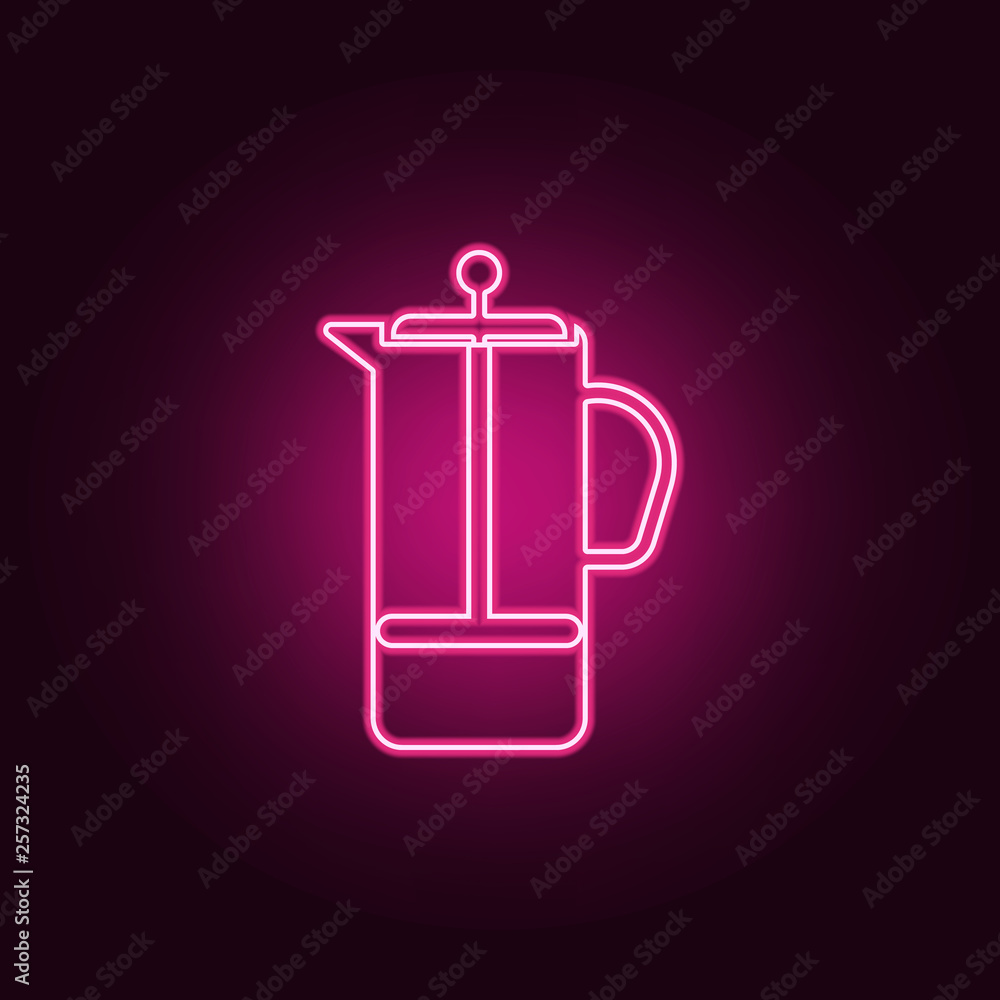 Aufkleber kettle icon. elements of bar in neon style icons. simple icon for websites, web design, mobile app, 