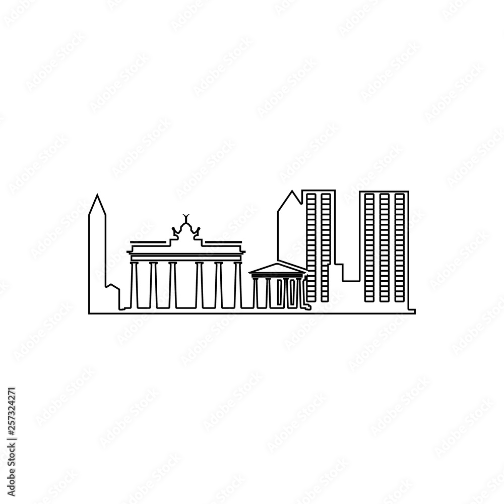 Aufkleber cityscape of athens icon. element of cityscape for mobile concept and web apps icon. outline, thin l
