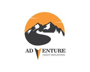 High Mountain icon Logo of adventure  Template