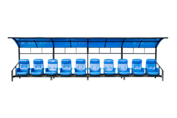 substitute seat for substitute player, manager and staff coach at the football stadium.