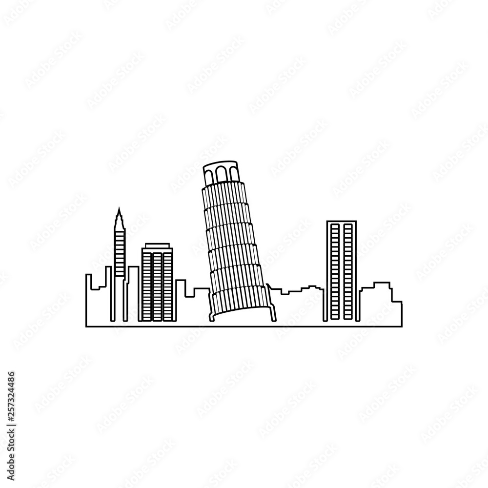 Aufkleber cityscape pisa icon. element of cityscape for mobile concept and web apps icon. outline, thin line i