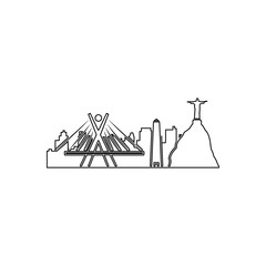 cityscape of Rio de Janeiro icon. Element of Cityscape for mobile concept and web apps icon. Outline, thin line icon for website design and development, app development