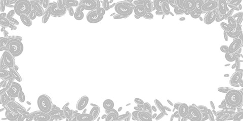 European Union Euro coins falling. Scattered black