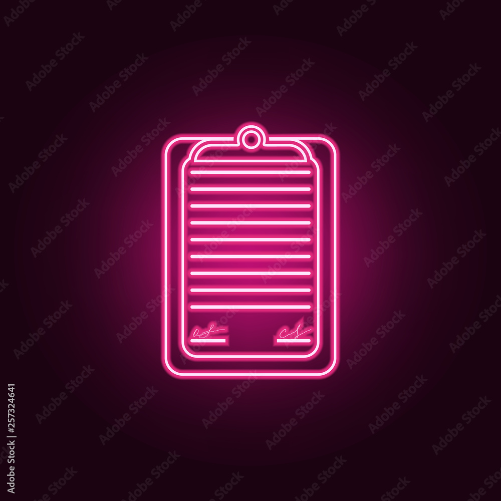 Poster signing of an agreement icon. elements of conversation and friendship in neon style icons. simple ic