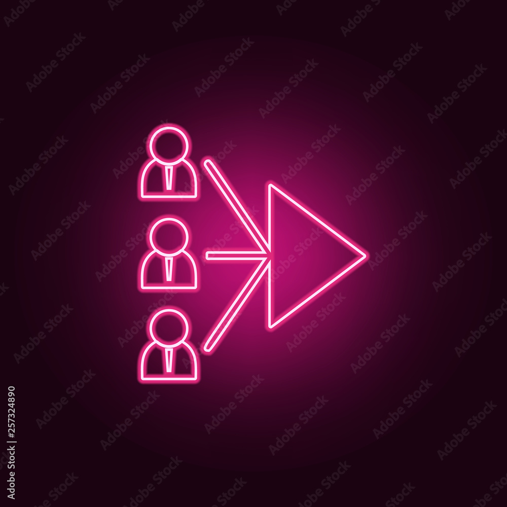 Poster common goals icon. elements of conversation and friendship in neon style icons. simple icon for webs