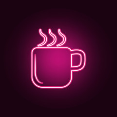a cup of coffee icon. Elements of Conversation and Friendship in neon style icons. Simple icon for websites, web design, mobile app, info graphics