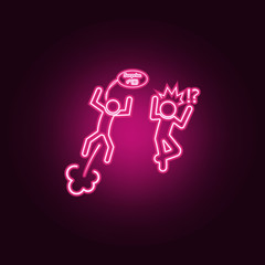 bawdy friendly jokes icon. Elements of Conversation and Friendship in neon style icons. Simple icon for websites, web design, mobile app, info graphics