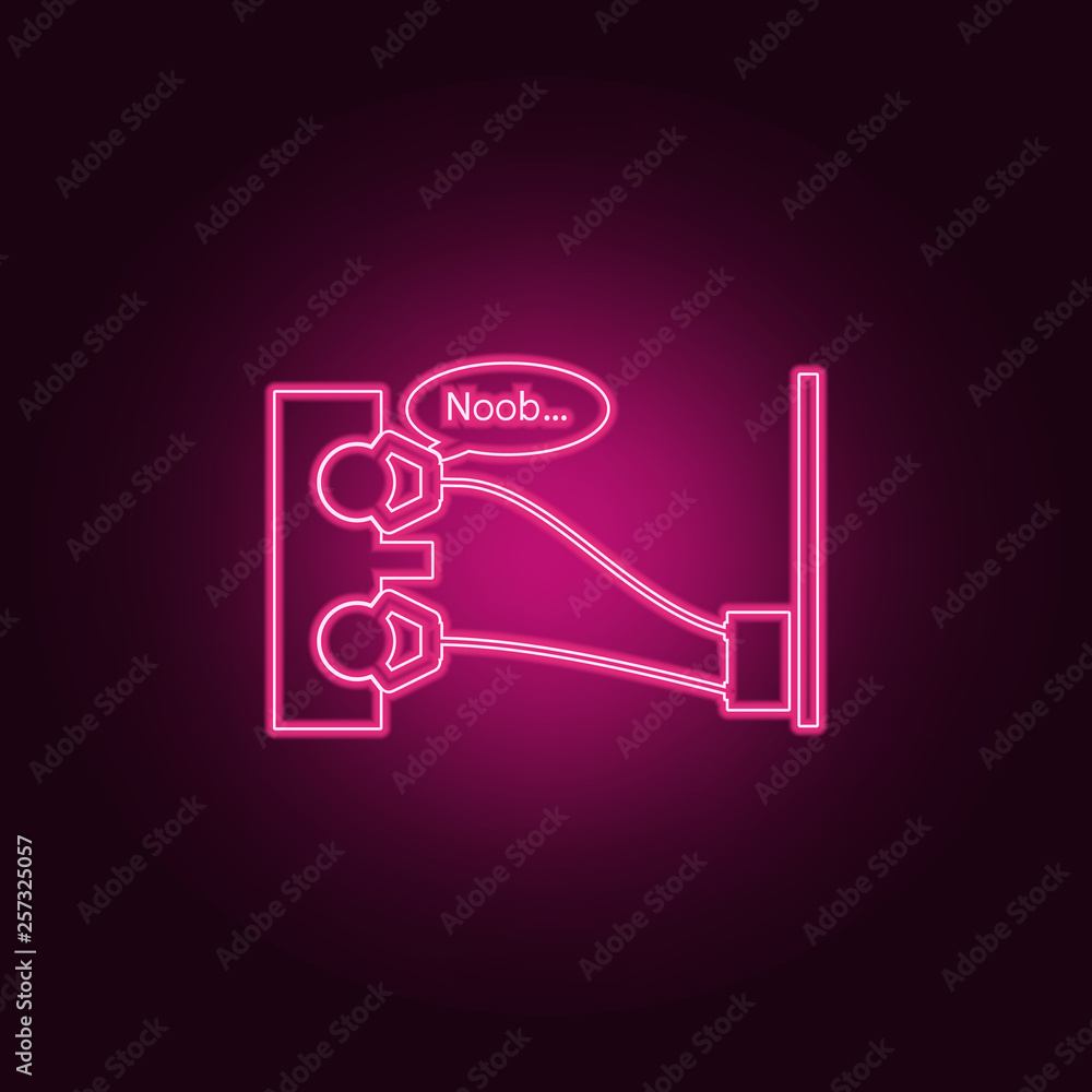 Poster joint game icon. elements of conversation and friendship in neon style icons. simple icon for websit